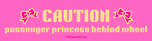 Caution passenger princess behind wheel bumper sticker