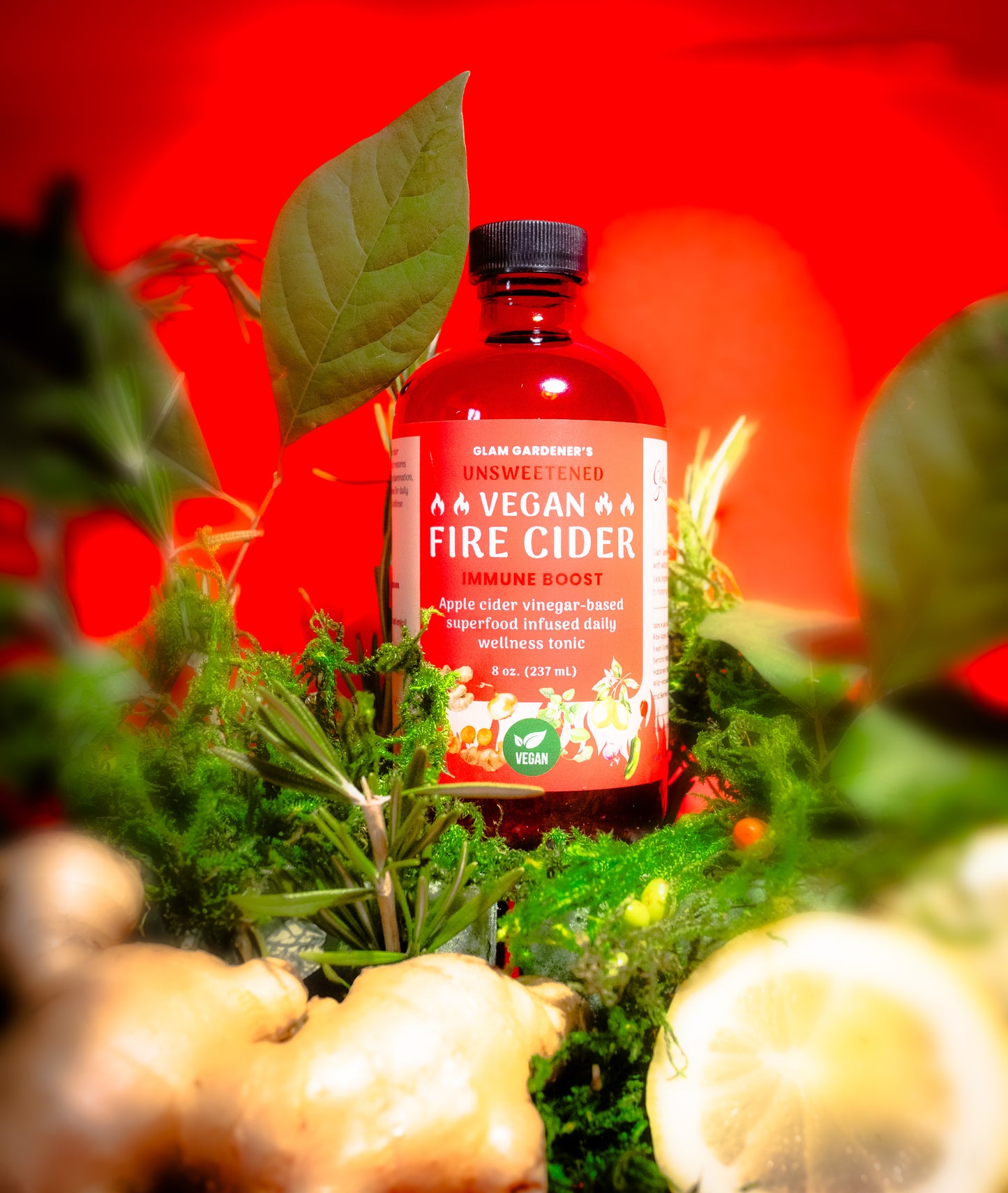 VEGAN FIRE CIDER • Superfood infused daily wellness tonic | Unsweetened with no honey