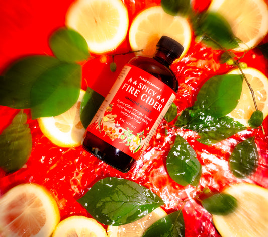 FIRE CIDER • Superfood infused daily wellness tonic with local honey, wild plants, and organic ingredients