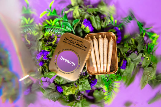 herbal joints by glam gardener nyc with herbal smoking herbs like mullein, mugwort, mint and sage organic