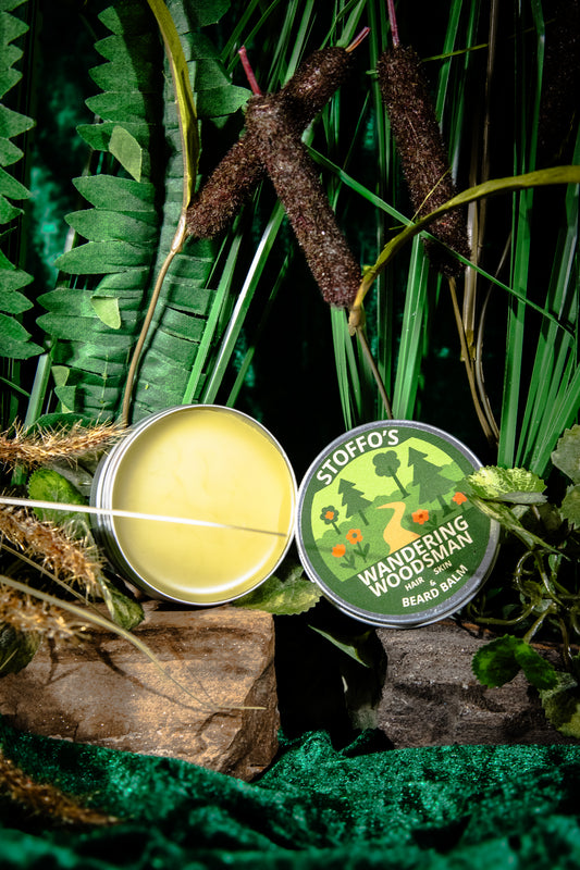 VEGAN Wandering Woodsman Beard Balm • Rose & Honeysuckle • Shaping wax & facial hair conditioner • Herb Infused with Stinging nettle