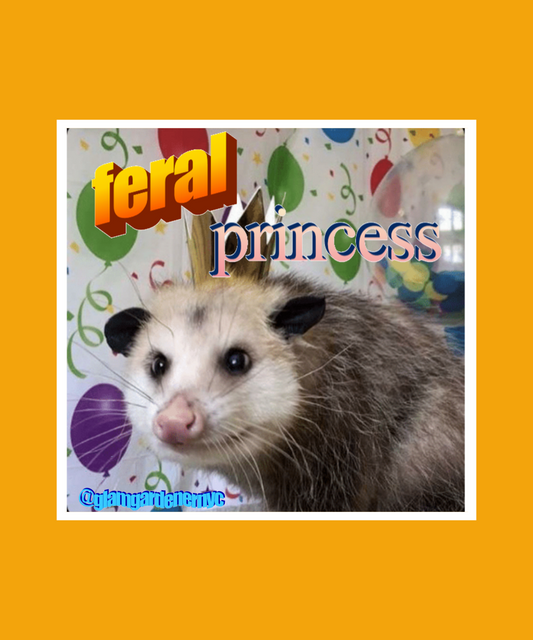 Feral princess opossum sticker