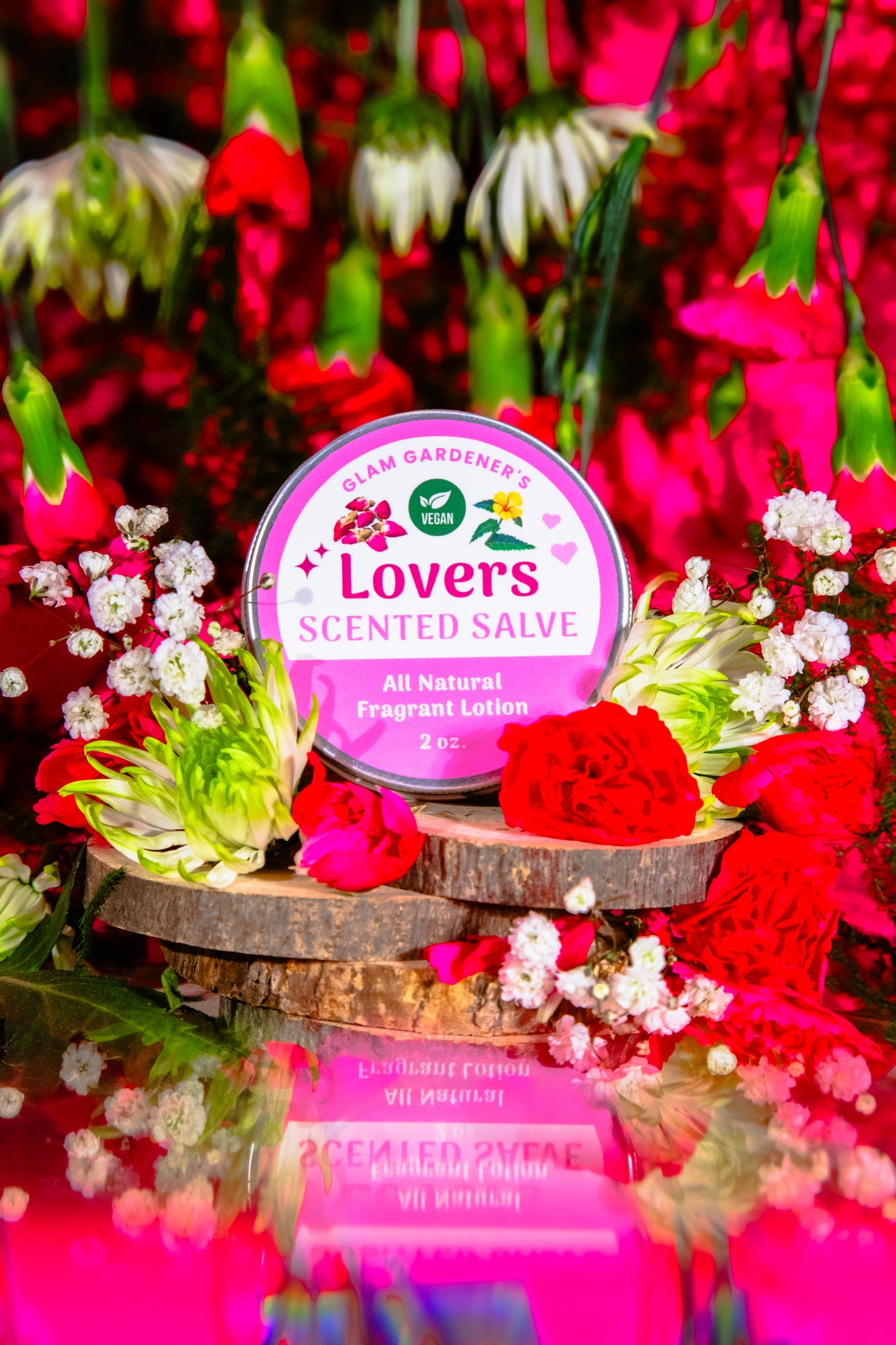 VEGAN LOVERS SALVE | Natural solid perfume and hydrating lotion infused with Rose, Damiana, and Rose absolute oil