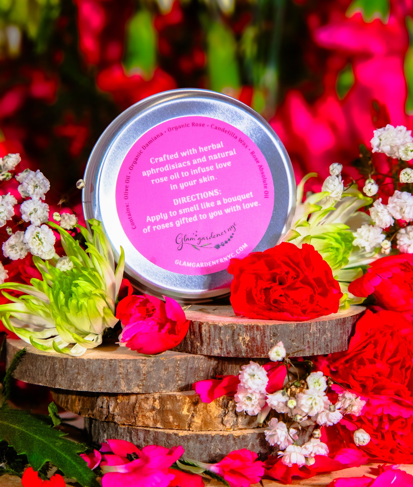 VEGAN LOVERS SALVE | Natural solid perfume and hydrating lotion infused with Rose, Damiana, and Rose absolute oil