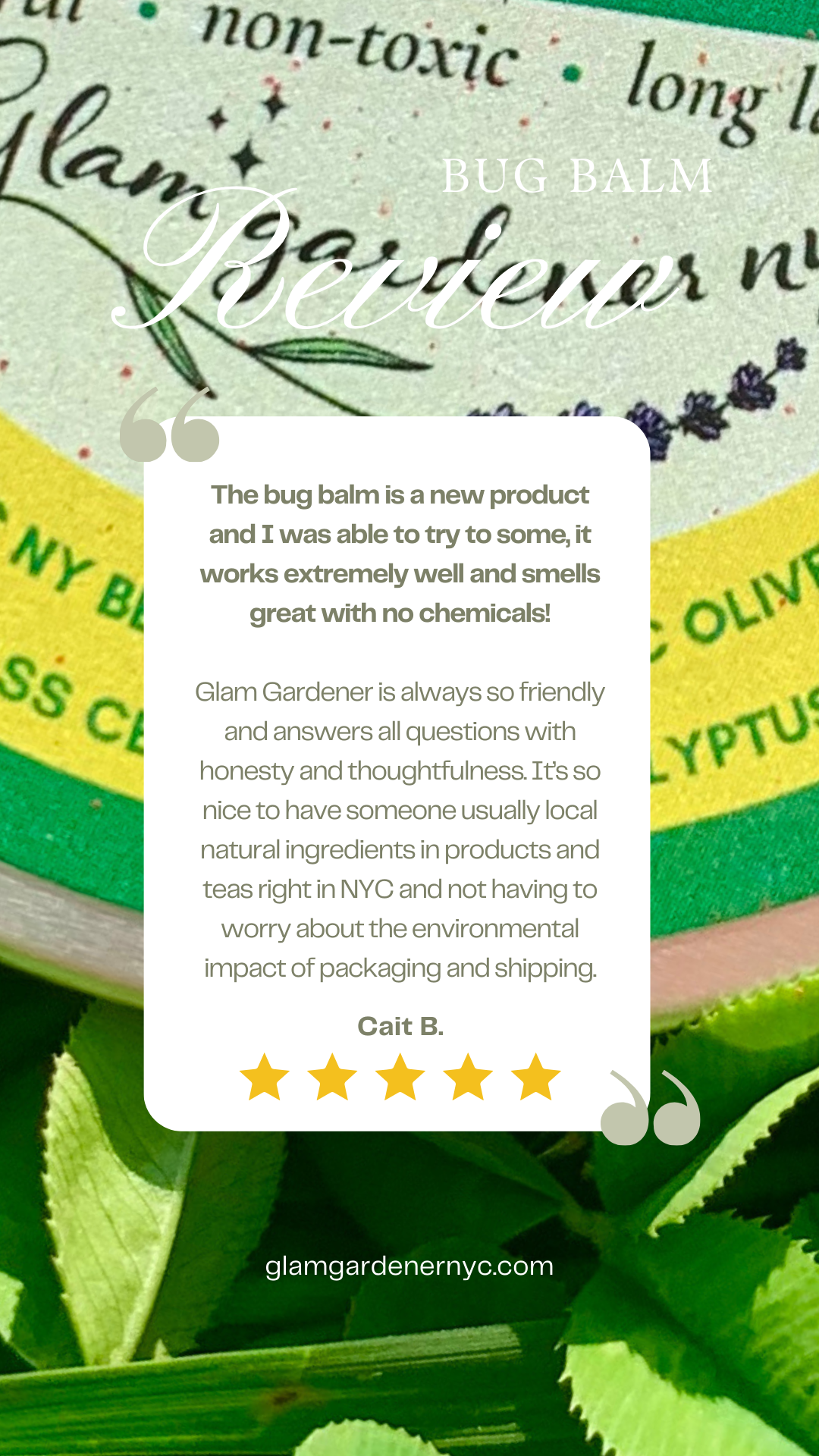 bug balm review glam gardener nyc local organic wildcrafted herbal natural bug repellent