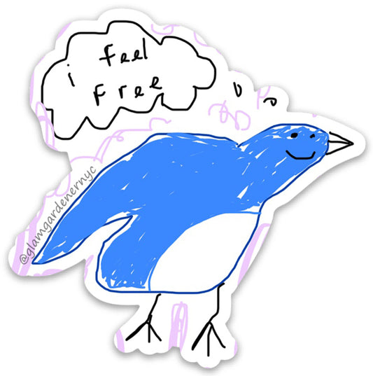 I feel free blue jay sticker
