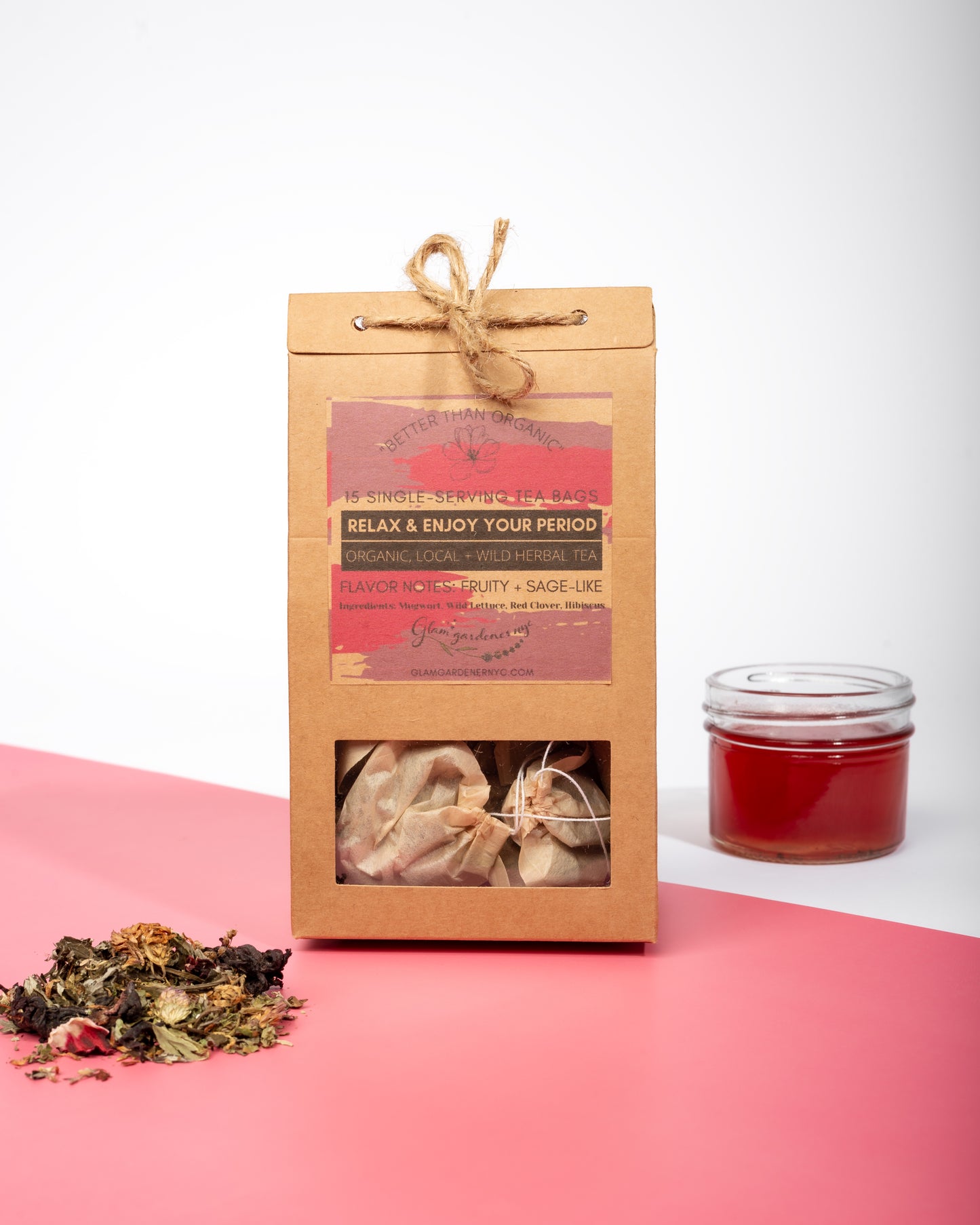 Relax and enjoy your period bagged herbal tea (designed for menstrual symptoms)