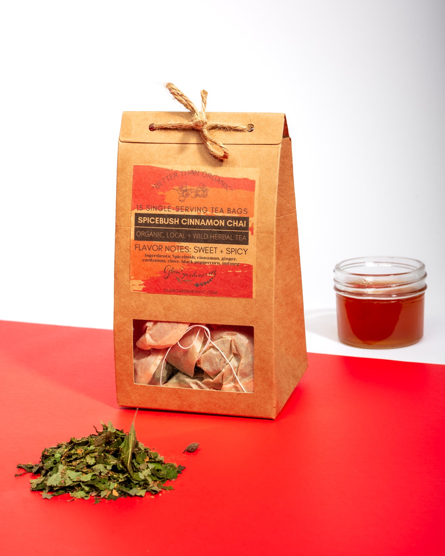 Spicebush Cinnamon Chai tea bagged herbal tea (sweet, spicy, and warming)