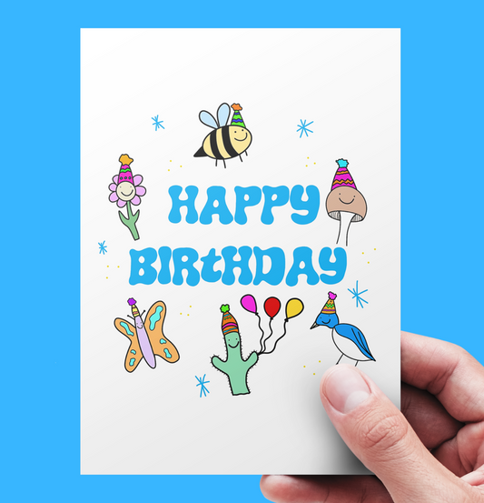 HAPPY BIRTHDAY | Earth friendly greeting card printed on recycled paper