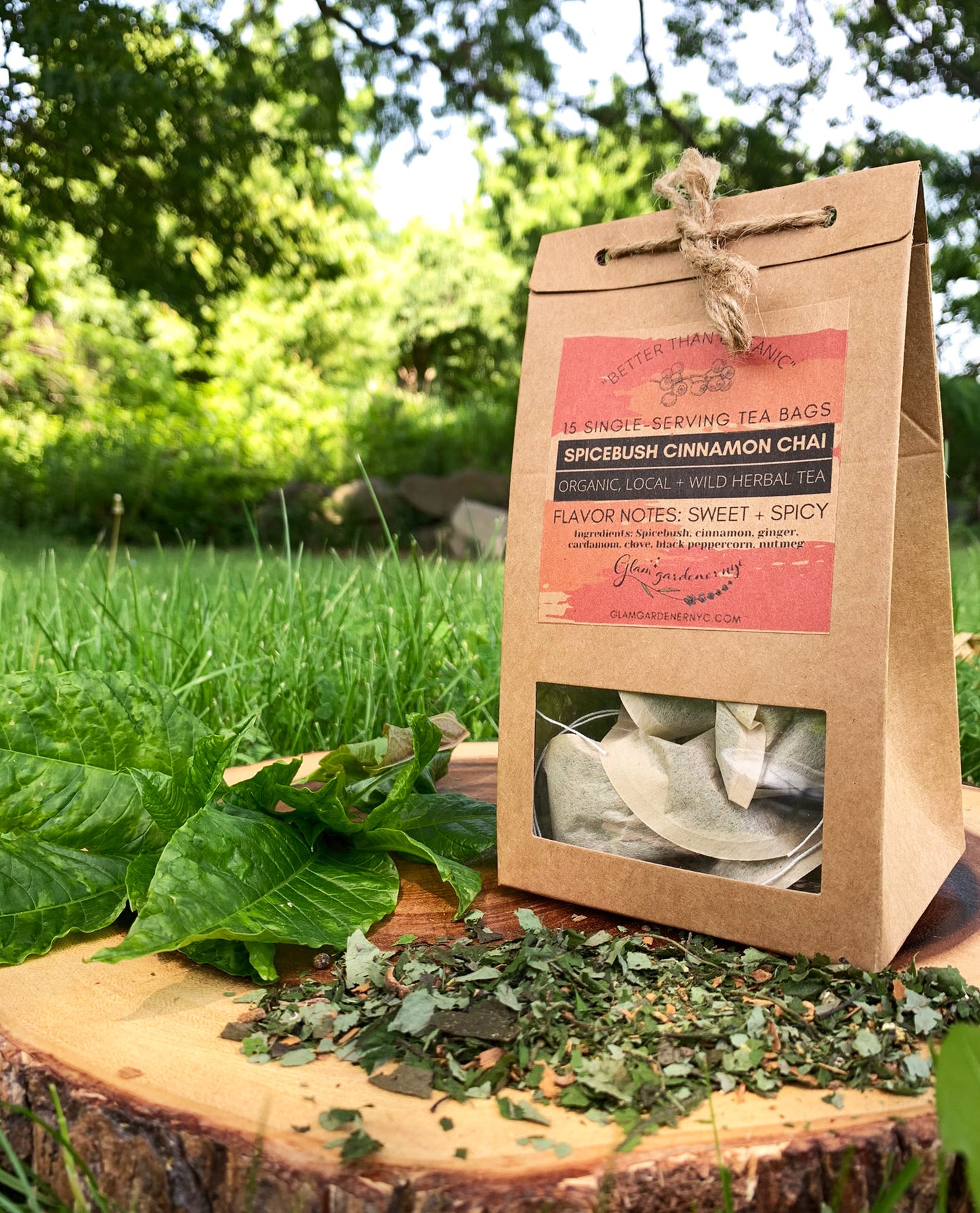 Spicebush Cinnamon Chai tea bagged herbal tea (sweet, spicy, and warming)