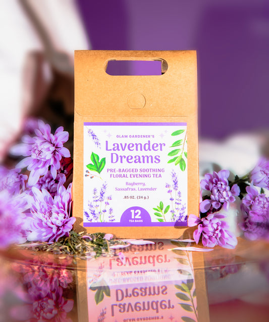 LAVENDER DREAMS | Soothing, floral evening tea with Wildcrafted Sassafras, Bayberry & Organic Lavender