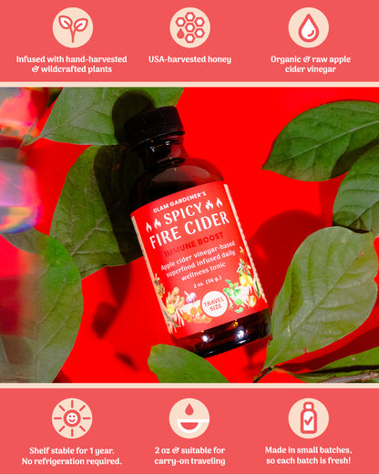 Fire cider | TRAVEL MINI | (superfood infused daily wellness tonic) with local honey, wild plants, and organic ingredients