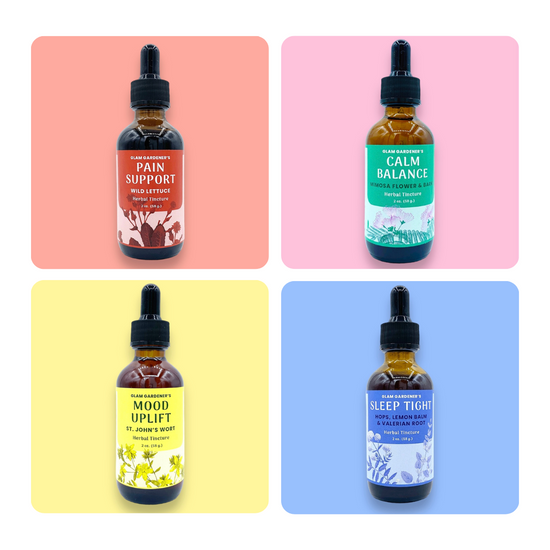 herbal tinctures by glam gardener wild harvested and organic made in new york