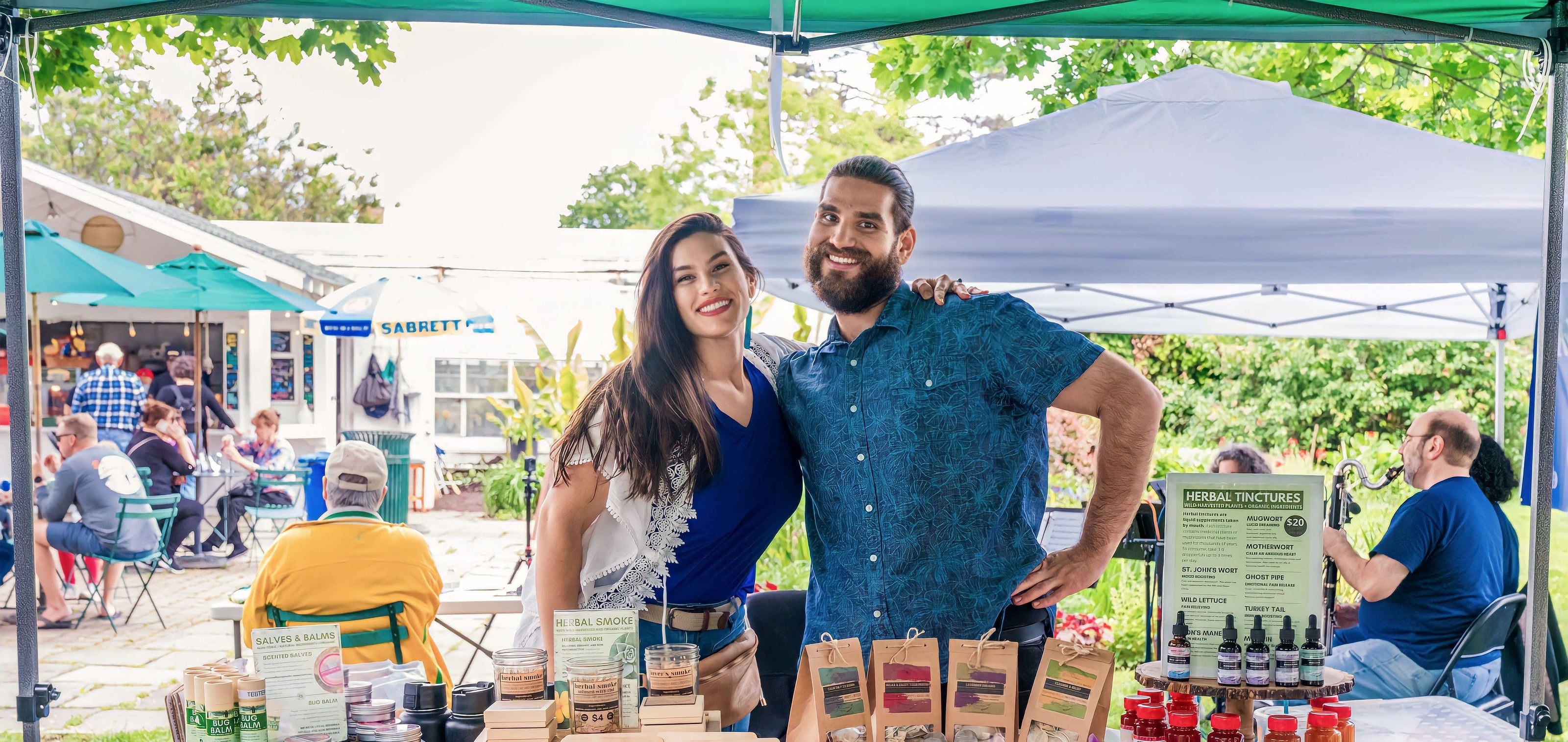 This is a picture of the brother and sister eam that runs Glam Gardener NYC. An Herbal product business with a fpocus on wild, regional, and organic plants that travels to markets in New York, New Jersey, Pennsylvania and the northeast.
