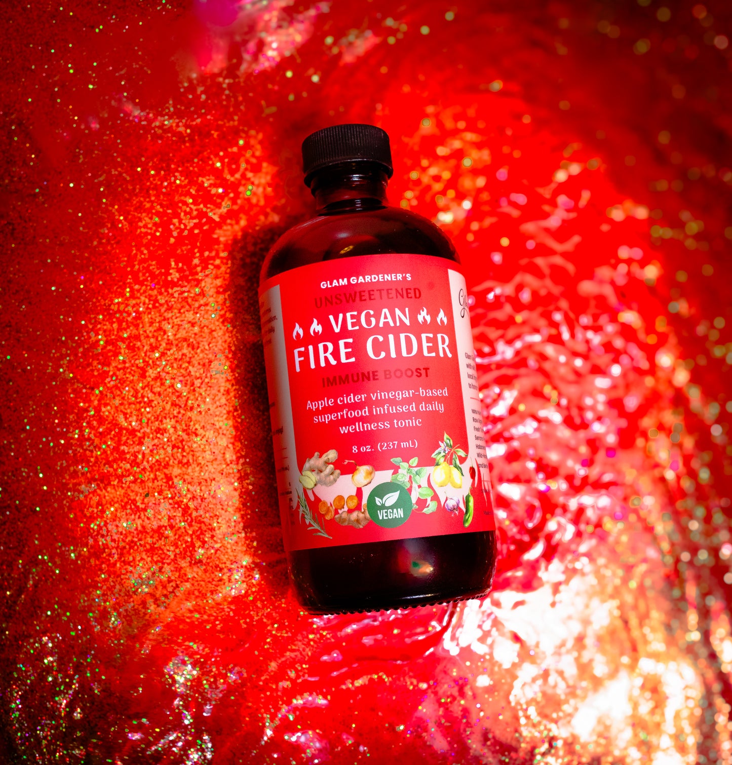 VEGAN FIRE CIDER | Superfood infused daily wellness tonic | Unsweetened with no honey