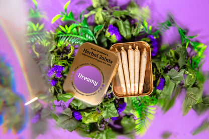 herbal joints by glam gardener nyc with herbal smoking herbs like mullein, mugwort, mint and sage organic