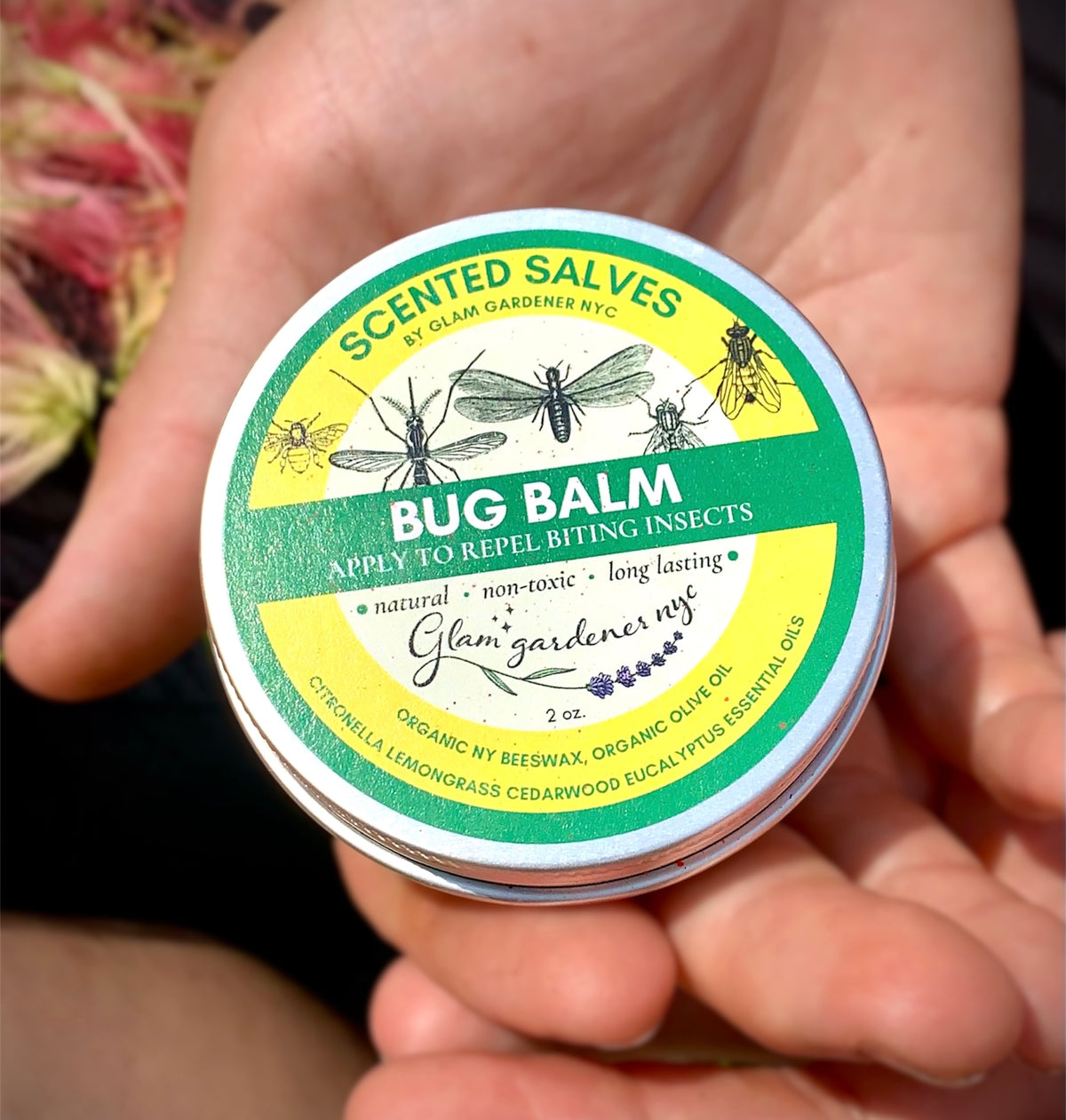 Bug Balm Flyer Bug Balm: Repel Biting Insects (with NY-state beeswax) – Glam Gardener NYC