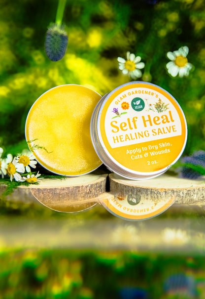 Vegan Self Heal by Glam Gardener NYC 100% Plant Based Herbal Salve with Prunella Vulgaris Calendula Goldenrod Chamomile