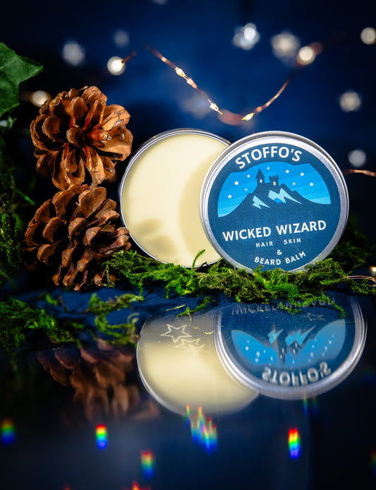 WICKED WIZARD • Beard Balm • Peppermint & Lavender • Shaping wax & facial hair conditioner • Herb Infused with Stinging nettle