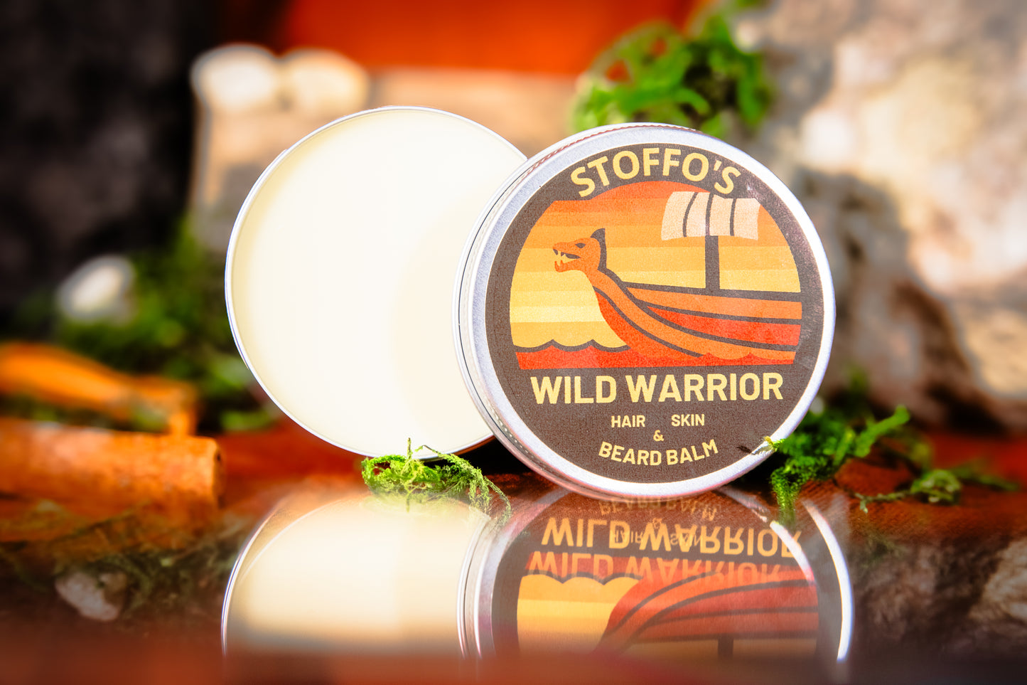 WILD WARRIOR • Beard Balm • Cedarwood & Cinnamon Leaf • Shaping wax & facial hair conditioner • Herb Infused with Stinging nettle