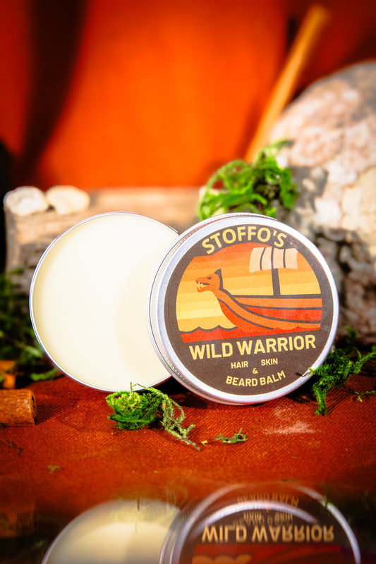 WILD WARRIOR • Beard Balm • Cedarwood & Cinnamon Leaf • Shaping wax & facial hair conditioner • Herb Infused with Stinging nettle
