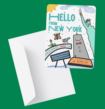 HELLO FROM NEW YORK | Earth friendly greeting card printed on carbon neutral recycled paper