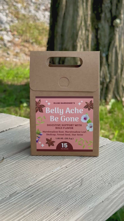 Belly Ache Be Gone • Pre-bagged herbal tea for digestive support with Marshmallow Root, Skullcap, Star Anise & Fennel Seed