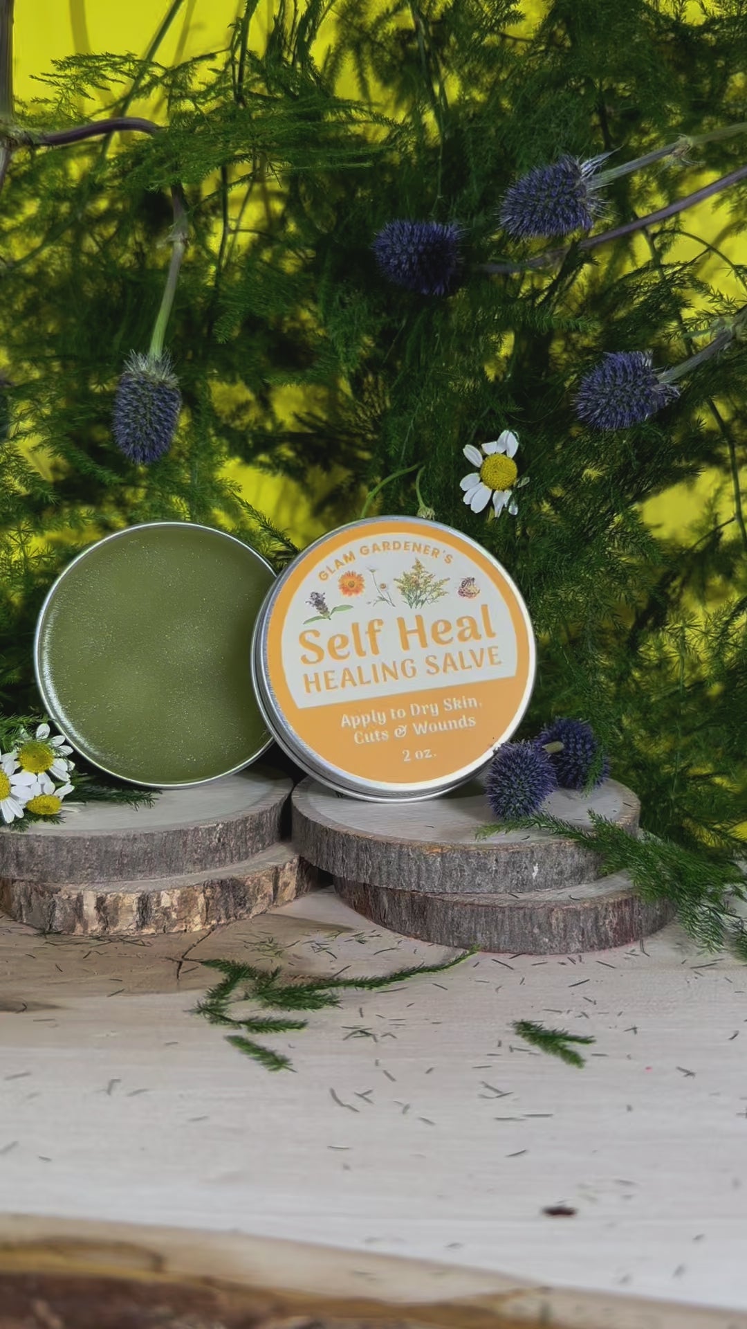 Load video: She was a fairy, self heal tik tok by glam gardener about scented salve with calendula, self heal, goldenrod, chamomile, American beeswax, made in the USA in New York &amp; New Jersey