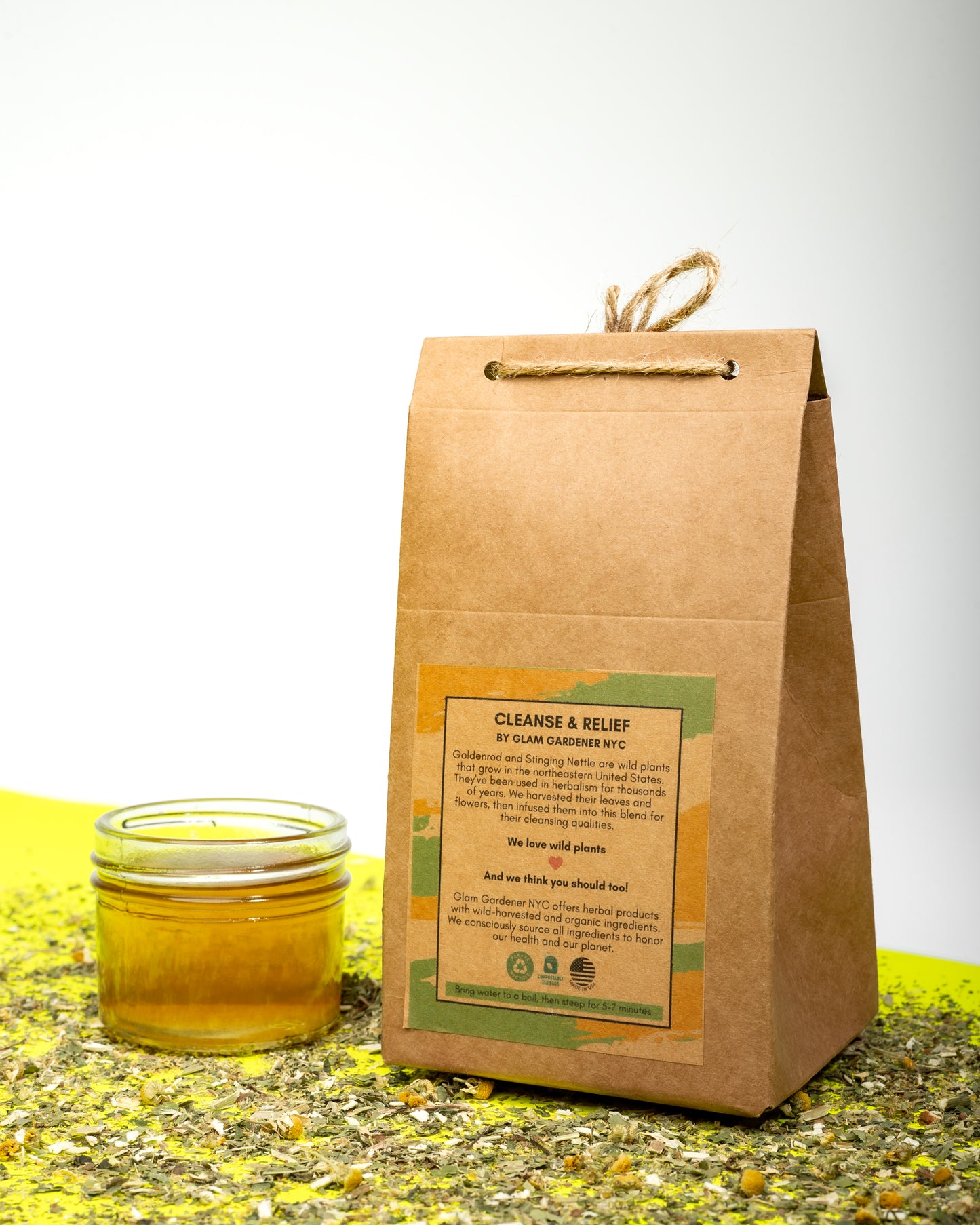 Cleanse + relief tea bagged herbal tea (designed to cleanse)