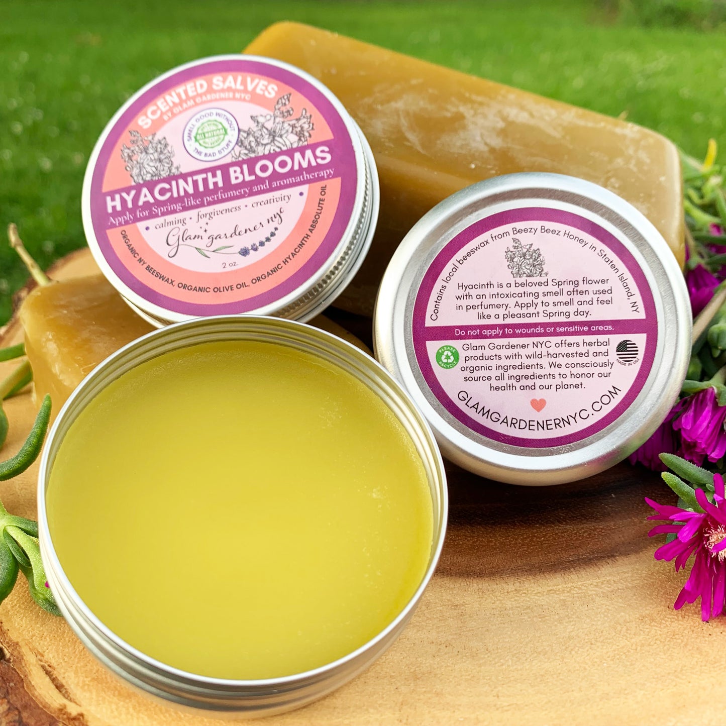 Hyacinth Blooms scented salve | natural solid perfume and healing lotion