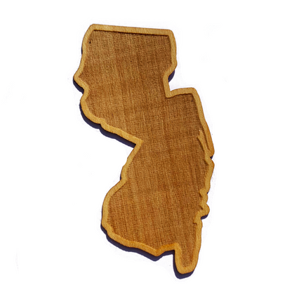 New Jersey sticker made from real wood