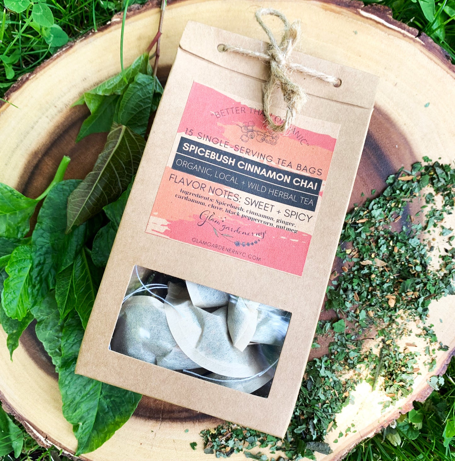 Spicebush Cinnamon Chai tea bagged herbal tea (sweet, spicy, and warming)