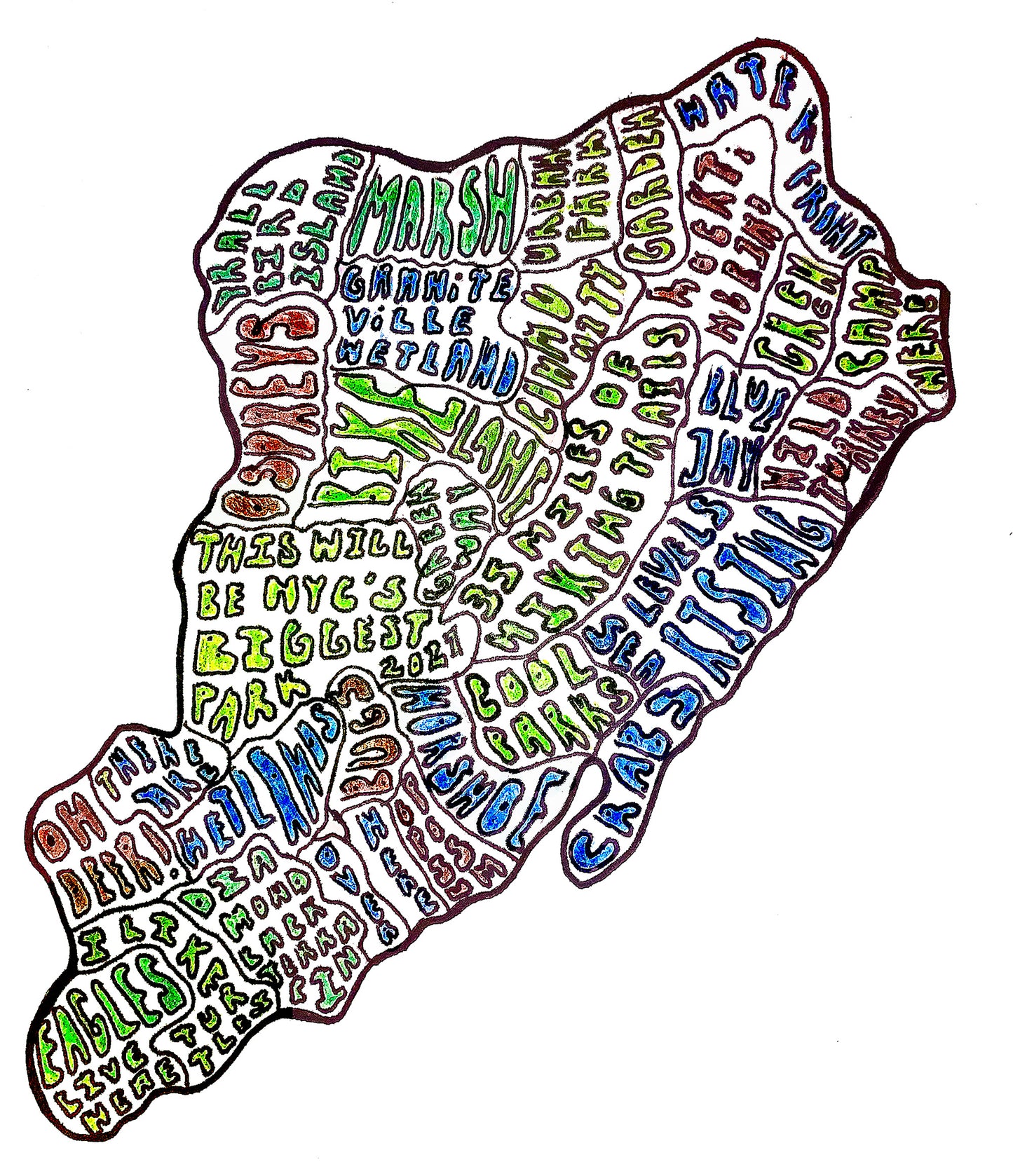 Staten Island nature map print
