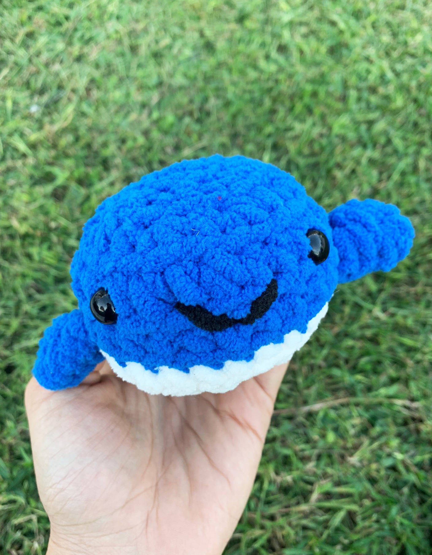 Whale hand-crocheted plushie